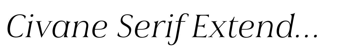Civane Serif Extended Light Italic